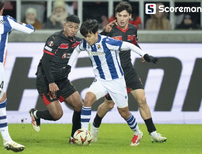 레알 소시에다드, 미트윌란 2-1 제압...구보' 결승골'